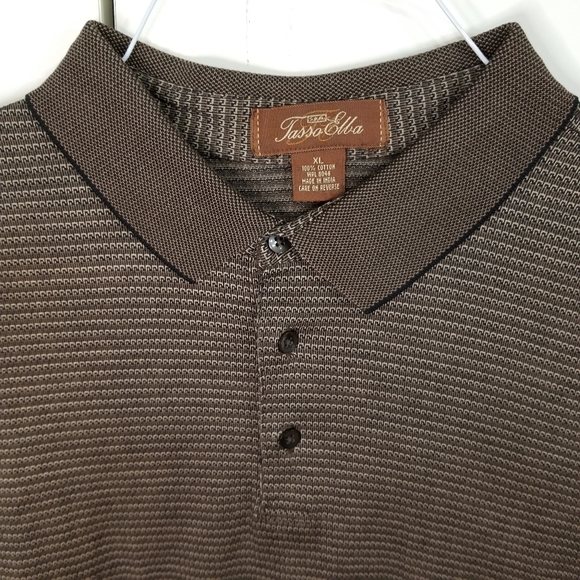 Tasso Elba Spa Stripe Short Sleeve Polo Shirt XL - Picture 3 of 15